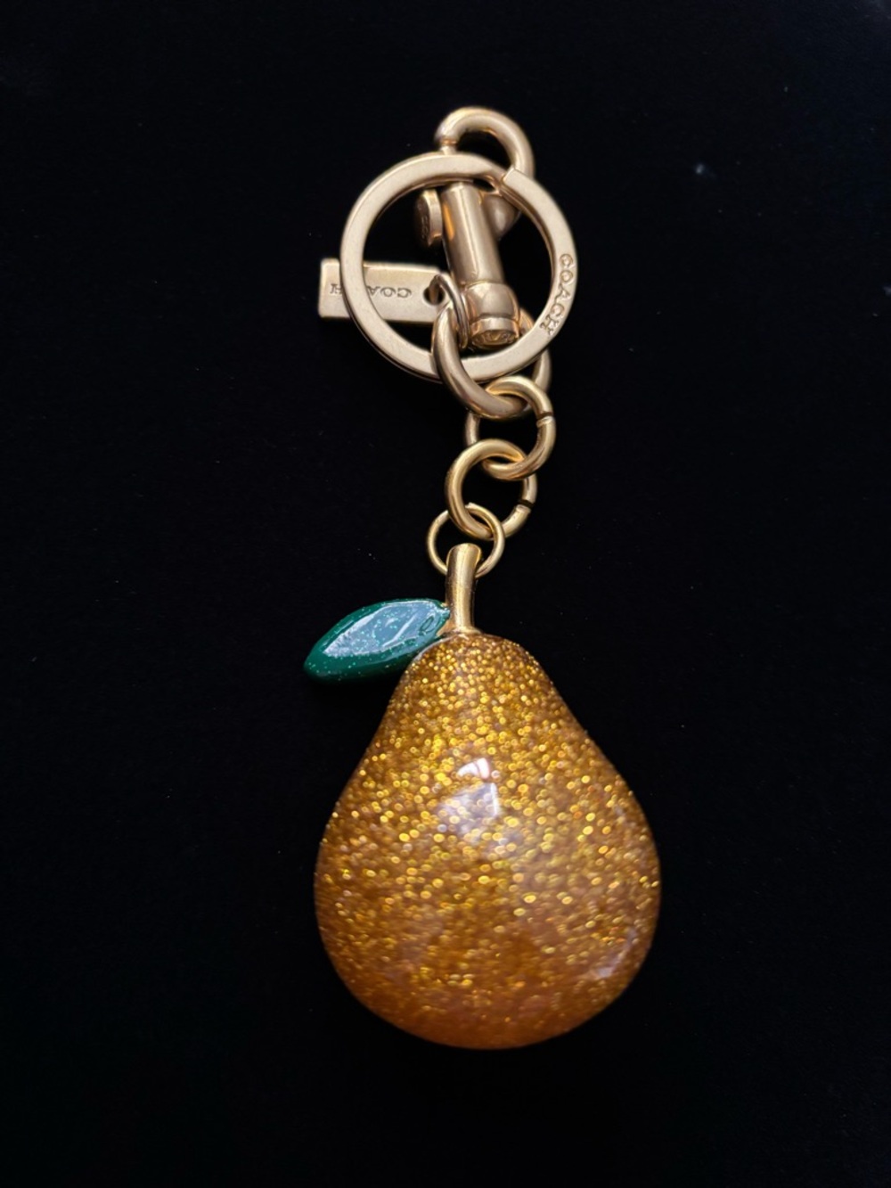 Glitter Pear Keychain Charm